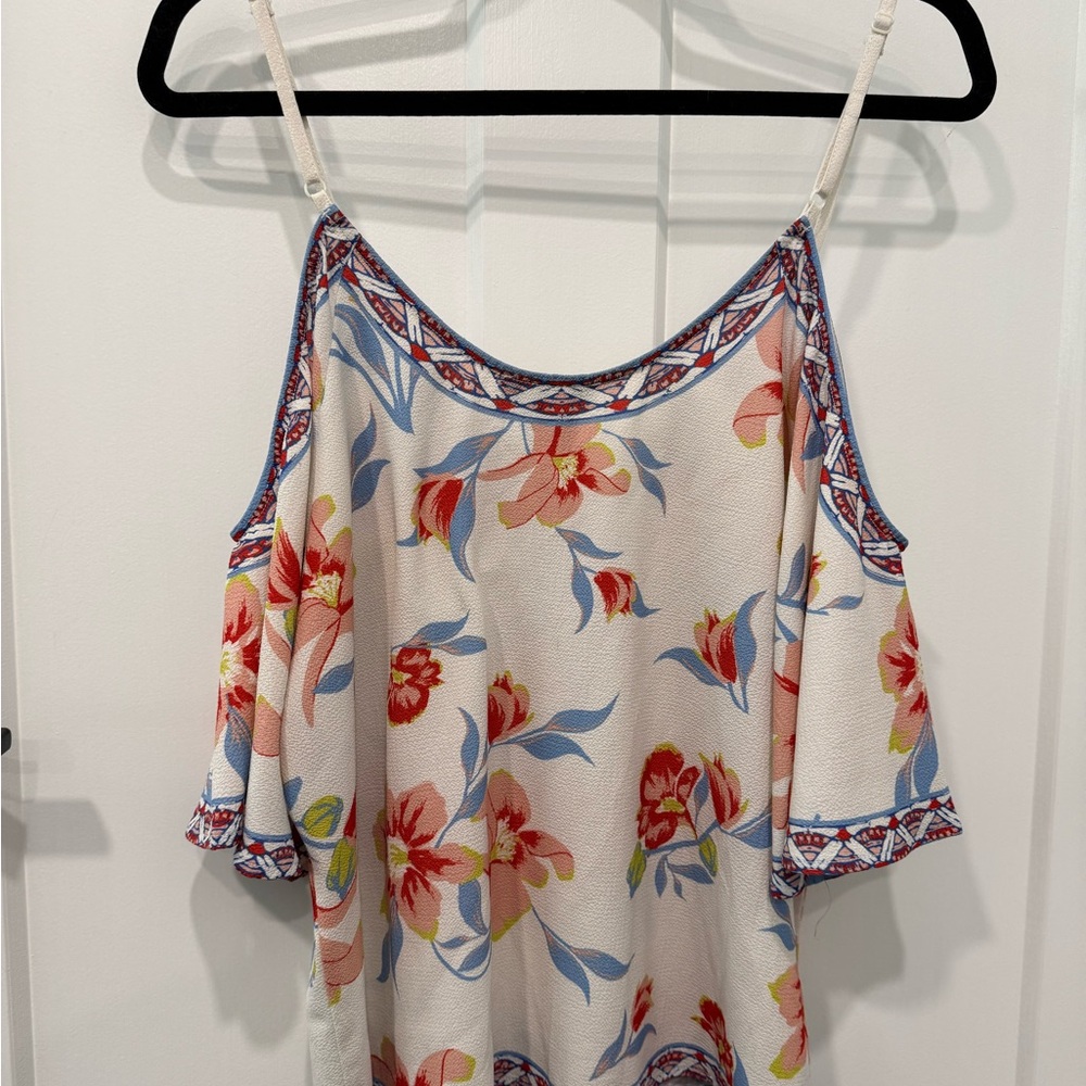 Floral Cold-Shoulder Blouse - Picture 4 of 4